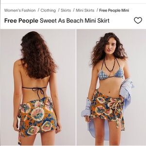 Free People Sweet As A Beach Mini Skirt Size 2 NWOT